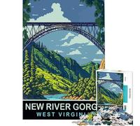 Rompecabezas de 1000 Piezas para Adultos New River Gorge desafío de Inteligencia Cerebral Juguetes adictivos Juego práctico decoración de Pared Ideas para Regalos (tamaño 38x26cm)