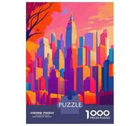 Rompecabezas De 1000 Piezas para Adultos New York Cityscape Art Print Rompecabezas para Adultos Juguetes Antiestrés para La Diversión Familiar Actividades Divertidas En Casa 38x26cm/1000pcs