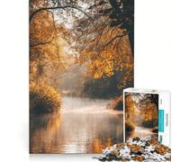 Rompecabezas de 1000 Piezas para Adultos: Niebla de río otoñal, Juego de ingenio, Corte de precisión, colección de Artistas, Bellas Artes, 50x75cm