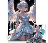 Rompecabezas de 1000 Piezas para Adultos Niña ángel con Vestido Blanco Juego de Ejercicios de Pensamiento Ajuste Espacios Actividad para Fortalecer los Lazos Familiares (38x52cm)