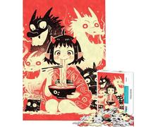 Rompecabezas de 1000 Piezas para Adultos Niña Demonio Comiendo Ramen Juegos educativos Juguetes didácticos Excelentes Regalos y Juguetes Difícil (tamaño 38x26cm)