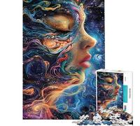 Rompecabezas de 1000 Piezas para Adultos Niña en un Mundo Abstracto cósmico Rompecabezas Familiar para Adultos Desafío difícil Desafío Educativo (tamaño 38x26cm)