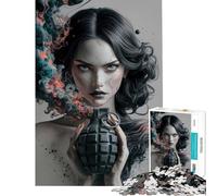 Rompecabezas de 1000 Piezas para Adultos Niña frágil Que explota Ayuda a ejercitar el Cerebro Decoración Juego de ingenio Apto para Mayores de 14 años (50x75cm)