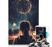 Rompecabezas de 1000 Piezas para Adultos Niña Mirando Las Estrellas, Juguete Educativo, Relajante Intelectual, 50x75cm