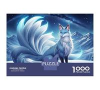 Rompecabezas De 1000 Piezas para Adultos Nine-Tailed Fox Winter Landscape Rompecabezas para Adultos Juego Familiar Alivia El Estrés Difícil Y Desafiante 52x38cm/1000pcs