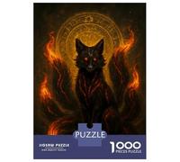 Rompecabezas De 1000 Piezas para Adultos Nine-Tailed Fox with Fiery Aura Rompecabezas para Adultos Juguetes De Bricolaje Análisis Y Lógica Regalos De Cumpleaños Y Únicos 70x50cm/1000pcs