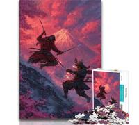 Rompecabezas de 1000 Piezas para Adultos: Ninja al pie del Monte Fuji, Ideal para Pasar el rato en casa con Piezas aleatorias Que se entrelazan (tamaño 75x50cm)
