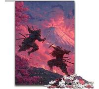 Rompecabezas de 1000 Piezas para Adultos: Ninja al pie del Monte Fuji Rompecabezas para Adolescentes y familias Decoración DIY desafío para el Cerebro tamaño 50x75cm