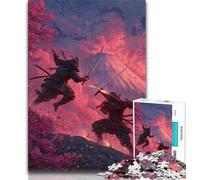 Rompecabezas de 1000 Piezas para Adultos: Ninja al pie del Monte Fuji Rompecabezas para Adultos Cada Pieza es única Juego Familiar desafiante y Divertido (tamaño 75x50cm)