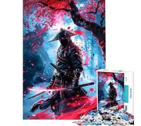 Rompecabezas de 1000 Piezas para Adultos Ninja japonés samurái Divertidos Juegos de Rompecabezas para Adultos Regalos Originales y Divertidos para Amigos y Familiares (tamaño 50x75cm)