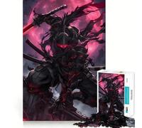 Rompecabezas de 1000 Piezas para Adultos Ninja Samurai Negro,Juego de Ajuste Perfecto,Regalo para ejercitar la Mente,Momento de Juego Relajante,diversión de cumpleaños 38x52cm