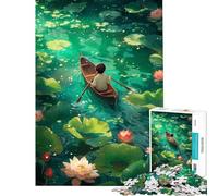 Rompecabezas de 1000 Piezas para Adultos Niño remando en un Bote Rompecabezas artístico para Adultos Juguete para Decorar la Pared Un desafío difícil Toda la Familia (50x75cm)