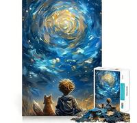 Rompecabezas de 1000 piezas para adultos Niño y zorro contemplando la galaxia Diseño de corte preciso Decoración Juego divertido para el tiempo libre Regalo ideal para cumpleaños y aficiones (38x26cm)