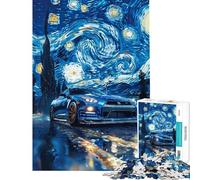 Rompecabezas de 1000 Piezas para Adultos Nissan GTR Noche Estrellada Rompecabezas para Adultos Juegos relajantes Difícil Regalo de cumpleaños y único (Tamaño 50x75cm)