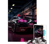 Rompecabezas de 1000 Piezas para Adultos Nissan GTR R Neon Garage desafío de Inteligencia Cerebral Juguetes adictivos Juegos Familiares decoración de Pared Regalo Divertido (tamaño 38x26cm)