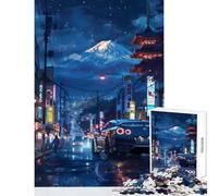 Rompecabezas de 1000 Piezas para Adultos Nissan GTR R Night City Regalo de cumpleaños para un Juego Educativo Que interactúa con Padres e Hijos (tamaño 38x52cm)