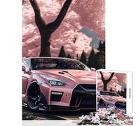 Rompecabezas de 1000 Piezas para Adultos Nissan S Silvia Sakura Juguete Educativo Obra de Arte Regalo Juegos Familiares con póster a Juego y Hoja de Trivia tamaño 38x26cm
