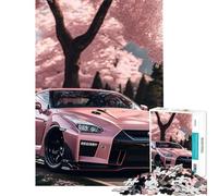 Rompecabezas de 1000 Piezas para Adultos Nissan S Silvia Sakura Rompecabezas de 1000 Piezas Juguetes de decoración para el hogar Patrón de Montaje Diversión Familiar y Noche de Juegos (50x75cm)