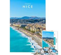 Rompecabezas de 1000 Piezas para Adultos Niza Francia Desafío de Inteligencia Cerebral Juguetes adictivos Juegos relajantes Actividades Familiares Regalo Divertido (tamaño 38x26cm)