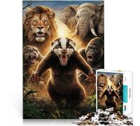 Rompecabezas de 1000 Piezas para Adultos No te metas con Honey Badger Madera,para Mayores de 14 años decoración de Pared de Juegos cumpleaños y Navidad。tamaño:50x75cm