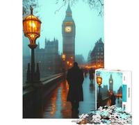 Rompecabezas de 1000 Piezas para Adultos Noche con Niebla en Londres Juego desafiante Juguetes relajantes Regalos Ideales para Mujeres Excelentes Regalos y Juguetes (Tamaño 38x52cm)
