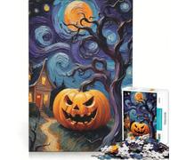 Rompecabezas de 1000 Piezas para Adultos Noche de Calabazas de Halloween, Juego práctico, Actividades Divertidas para Hacer en casa, Toda la Familia 38x52cm