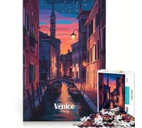 Rompecabezas de 1000 Piezas para Adultos Noche en los Canales de Venecia Juegos Familiares un Reto para completar Que fomenta el Amor Entre Parejas 38x52cm