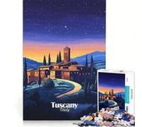 Rompecabezas de 1000 Piezas para Adultos Noche en un Pueblo Toscano Juegos relajantes desafiantes y con un Toque de dificultad cumpleaños 50x75cm