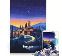 Rompecabezas de 1000 Piezas para Adultos Noche en un Pueblo Toscano Juguete antiestrés Un Reto difícil Toda la Familia 38x52cm