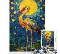 Rompecabezas de 1000 Piezas para Adultos Noche Estrellada de cigüeñas Juegos educativos Decoración Juguete Educativo Interesante para Reducir el estrés (38x26cm)