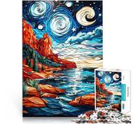 Rompecabezas de 1000 Piezas para Adultos Noche Estrellada de Red Rocks para divertirse en Familia Grandes Regalos y Juguetes 38x26cm