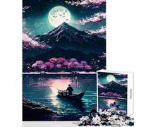 Rompecabezas de 1000 Piezas para Adultos Noche Mística a la Luz de la Luna Juego Educativo Difícil Antiestrés Juguetes Regalos de Cumpleaños (38x26cm)