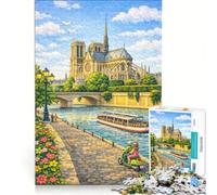 Rompecabezas de 1000 Piezas para Adultos Notre-Dame de París, Juguete Educativo, interacción Entre Padres e Hijos, cumpleaños y Navidad 38x26cm