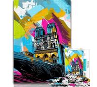 Rompecabezas de 1000 Piezas para Adultos Notre Dame de París para Adolescentes y Adultos con Piezas entrelazadas y Formas aleatorias 75x50cm