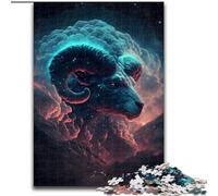 Rompecabezas de 1000 Piezas para Adultos, Nube de Fuego, Aries. Idea de Regalo para Navidad. Ilustración humorística con Detalles (tamaño 50x75cm).