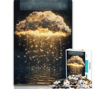 Rompecabezas de 1000 Piezas para Adultos, Nubes Doradas, para aliviar el estrés y Matar el Tiempo en casa, con póster a Juego y Hoja de Trivia de 75x50cm
