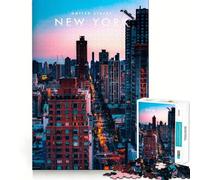 Rompecabezas de 1000 Piezas para Adultos Nueva York Estados Unidos Rompecabezas de lógica Divertido y fácil de Usar Juego Casual Escena navideña Arte (50x75cm)