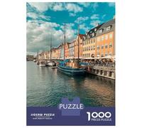 Rompecabezas De 1000 Piezas para Adultos Nyhavn Canal, Copenhagen, Denmark Rompecabezas para Adultos Juguetes DIY Una Obra De Arte Regalo De Cumpleaños, Regalos, 38x26cm/1000pcs
