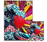 Rompecabezas de 1000 Piezas para Adultos o familias, diseño de Grafiti de Olas, cartón, decoración Colorida para el hogar y Juego Interactivo Familiar, Regalo Ideal, 26x38cm