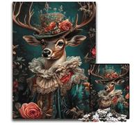 Rompecabezas de 1000 Piezas para Adultos o familias Rompecabezas de cartón de Ciervo Macho Decoración Colorida para el hogar y Juego Familiar Interactivo Regalo Ideal 26x38cm