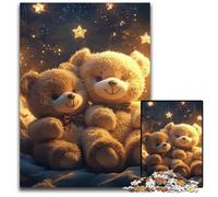 Rompecabezas de 1000 Piezas para Adultos o familias, Rompecabezas de Madera de Osito de Peluche, Juegos educativos, Juguetes de Bricolaje, Regalo de cumpleaños, Regalos para niños de 14 años, 50x75cm