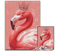 Rompecabezas de 1000 Piezas para Adultos o familias Rompecabezas Flamingo Queen para Mayores de 14 años Decoración del hogar Regalo de Obras de Arte 26X38CM