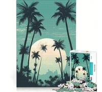 Rompecabezas de 1000 Piezas para Adultos Oasis de Palmeras Juegos Divertidos para la interacción Entre Padres e Hijos Cada Pieza es única 50x75cm