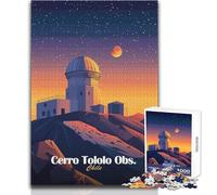 Rompecabezas de 1000 Piezas para Adultos, Observatorio de Cerro Tololo, Disfrute de un Ambiente Relajado y Tranquilo, Ajuste Estable, Corte preciso, Tamaño del Juguete: 38x52cm