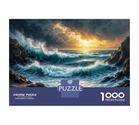 Rompecabezas De 1000 Piezas para Adultos Ocean Waves Sunset Rompecabezas para Adolescentes Juguetes De Bricolaje Que Mejoran La Memoria Regalos De Cumpleaños Y Únicos 52x38cm/1000pcs