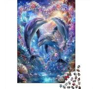 Rompecabezas De 1000 Piezas para Adultos Oceanic Fantasy Dolphins Rompecabezas para Adultos Juego De Ingenio Una Obra De Arte Interacción Entre Padres E Hijos 52x38cm/1000pcs