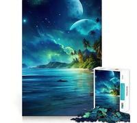 Rompecabezas de 1000 Piezas para Adultos Océano Azul,Cielo Nocturno,decoración práctica,Actividad Cerebral,Entretenimiento,Tiempo de Juego Acogedor,Regalo Festivo para el Tiempo Libre 38x52cm