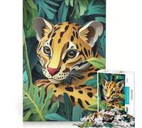 Rompecabezas de 1000 Piezas para Adultos Ocelote en la Selva Juego Educativo Actividades Familiares fortalece el Amor Entre Parejas 38x26cm