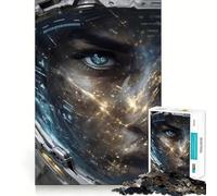 Rompecabezas de 1000 Piezas para Adultos Ojo de Astronauta Que refleja Las Luces de la Ciudad Decoración de Corte preciso Juguete para estimular la Mente Ideal para Jugar en el Tiempo Libre Regalo