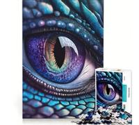 Rompecabezas de 1000 Piezas para Adultos, Ojo de dragón Azul Brillante, Juego Imposible, interacción Entre Padres e Hijos, para cumpleaños, Navidad, 38x26cm